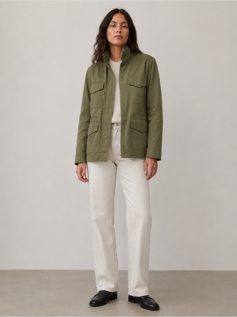 Everlane Women’s Utility Jacket – Olive Green – XS